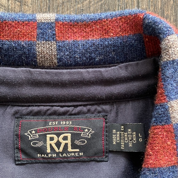RRL Matlock Linen Cashmere Workshirt - Red/Blue, Size L - Picture 2 of 10